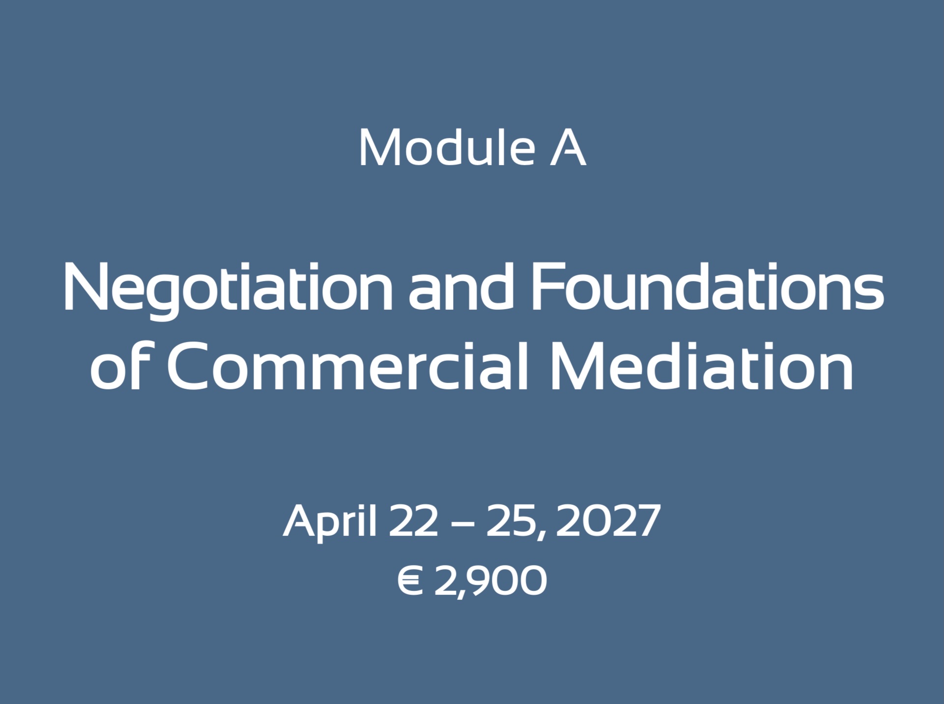 Mediation Training Module A